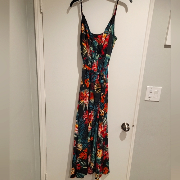 SHEIN Dresses & Skirts - Tropical print faux wrap high low dress NWOT